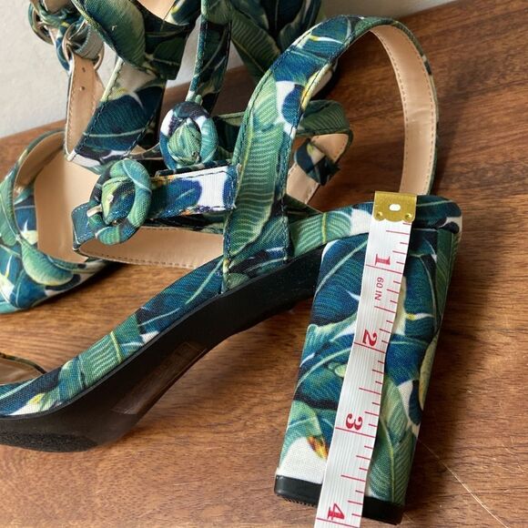 Qupid Green and Blue Heels with Wrap around Ankle Design - Picture 10 of 11